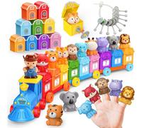 Animal Montessori Learning Toys for 2 3 4 5 Year Old Kids Small Animals Train Locks and Keys Matching Toys Counting and Sorting Train Set Toy