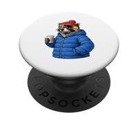 Animal Motifs Raccoon Après Ski Shirt Skiing Winter Gift PopSockets Adhesive PopGrip