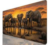 Animal Mouse Mat 31.5x11.8x0.12 inches XXL Gaming Mouse Pad Elephant Desk Mat, Desk Accessories with Non-Slip Base and Stitched Edge, Improved Precision and Speed Mousepad for PC Laptop, Office Y8-412
