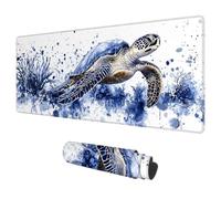 Animal Mouse Mat Large 900x400 mm Gaming Mouse Pad Turtle Mousepad, Waterproof Desk Pad Keyboard Mat for Computer Accessories, Mousemat with Non-Slip Base Stitched Edges for Gifts for Men Office F-25