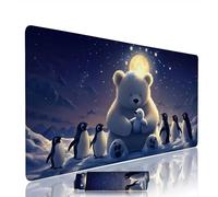 Animal Mouse Mat Large Gaming Mouse Pad Bear Computer Keyboard Pads xxl 700x400x3mm Waterproof Smooth Cloth Surface with Rubber Base Non-Slip Desk Matt with Stitched Edges for Laptop, Office w-7637