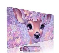 Animal Mouse Mat Large Gaming Mouse Pad Deer Computer Keyboard Pads xxl 1000x500x3mm Waterproof Smooth Cloth Surface with Rubber Base Non-Slip Desk Matt with Stitched Edges for Laptop, Office w-10138