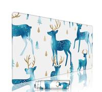 Animal Mouse Mat Large Gaming Mouse Pad Deer Computer Keyboard Pads xxl 1000x500x3mm Waterproof Smooth Cloth Surface with Rubber Base Non-Slip Desk Matt with Stitched Edges for Laptop, Office w-10378
