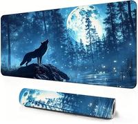 Animal Mouse Mat XXL 900 x 400 x 3mm Gaming Mouse Pad Forest Desk Accessories, Extra Large Size Improve Mobility Accuracy and Speed, Desk Mat with Non Slip Base and Stitched Edge for Gaming DZ-211