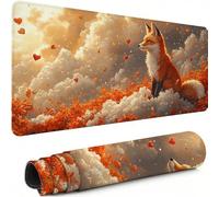 Animal Mouse Pad XXL 1200 x 600 mm, Large Mouse Mat Fox Waterproof Desk Pad with Stitched Edges and Non-Slip Rubber Base, Extended Comfortable Gaming Mousemat, for Improves Speed and Precision C-4564