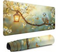 Animal Mouse Pad XXL 800 x 400 mm, Large Mouse Mat Owl Waterproof Desk Pad with Stitched Edges and Non-Slip Rubber Base, Extended Comfortable Gaming Mousemat, for Improves Speed and Precision C-935