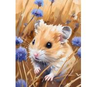 Animal Mouse Paint by Numbers for Adults, Painting by Number Kits On Canvas, Without Frame DIY Color Oil Painting Paints, Simple Paint by Numbers for Children, Home Wall Decor 12x16in/30x40cm M-589