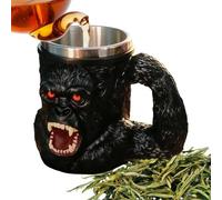 Animal Mug - 500 ml Stainless Steel and Resin Red-Eyed Monkey Mug with Handle, Funny Coffee Mug, for Cold Weather, Outdoor, Water, Tea, Hiking, Games, Home, Camping, Party