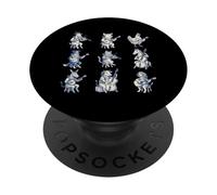Animal Music Retro 90s Band Playing Instruments Concert PopSockets Adhesive PopGrip