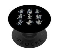 Animal Music Retro 90s Band Playing Instruments Concert PopSockets Adhesive PopGrip