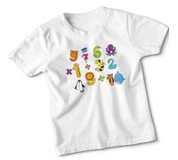 Animal National Numeracy Number Day Maths Day and Math Education Unisex Kids T-Shirt for Boys and Girls Early Learning Tee Playful Animals Design#3 3-4 Years White