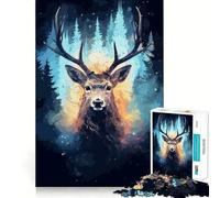 Animal Nature Deer Cosmos Jigsaw Puzzle 1000 Think Boost Game Tight Lock No Loose Pieces Interactive Brain Challenge for Home (38x52cm)