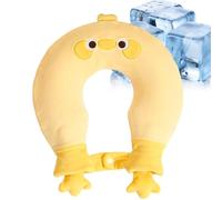 Animal Neck Water Bottle - U Shaped Cold Pack, Warm Water Pouch, Flexible Rubber Heating Bag with Furry Sleeve, Comfort Heat Wrap with Secure Fit, Menstrual Muscle Relief for Sports Injuries