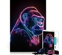 Animal Neon 1000 Adult Pieces Jigsaw Puzzle Mind Challenge Toy Neat Cut Perfect Alignment Family Fun Night Activity (38x52cm)