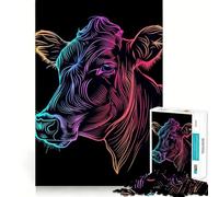 Animal Neon Adults 1000 Pieces Puzzle Mind Training Fun Burr Free Clean Cut Pieces Heartwarming Gathering Activity (38x52cm)