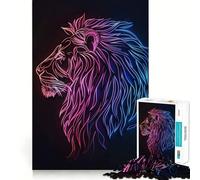 Animal Neon Jigsaw for Teenagers 1000 Pieces Mind Boost Fun Clean Cut Sturdy Components Heartwarming Gathering Activity (38x52cm)