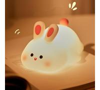 Animal Night Lamp,Kids Night Lamp,Big Face Rabbit Silicone Touch Lamp,Cute Bunny Night Light,Silicone Bunny Bedside Lamp,Kids Touch Night Light Animal,Soft Rabbit Table Lamp,Children Cute Room Decor