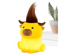 Animal Night Light - Cartoon Cattle Lamp with 2 Brightness Levels, 20 Minute Timer | Rechargeable Bedroom Light Design, Kids Room Dorm Nursery, Soft Glow for Bedside, Home, College, Safe