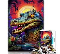 Animal Nile Crocodiles 1000 Piece Jigsaw Puzzles,Challenging Game And Family Play Wall Decoration Unique Birthday And Xmas Gifts (75x50cm)