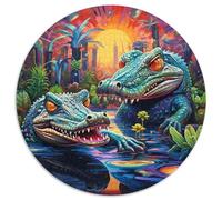 Animal Nile Crocodiles Jigsaw Puzzles for Adults, 1000 Piece Challenging Puzzles Family Fun Craft, Perfect for Birthdays, Holidays (67.5x67.5cm)