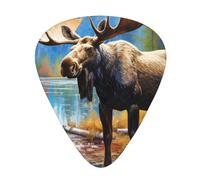 Animal Northern Deer 12 Pcs Guitar Picks, 0.46mm/0.71mm/0.96mm Thickness, Guitar Plectrum With Storage Case For Acoustic-Electric Guitar Ukulele Bass