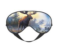 Animal Northern Moose Print Sleep Mask,Night Blindfold, Soft Eye Shade Cover for Women Men,for Travel Nap Meditation
