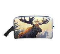 Animal Northern Moose Print Travel Toiletry Bag, Spacious Capacity Cosmetic Bag for Women Toiletry Bag for Men