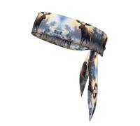 Animal Northern Moose Unisex Sports Head Tie - Double-Sided, Moisture-Wicking Workout Headband, Adjustable Knotted Band for Running, Yoga & Gym