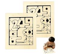 Animal Number Puzzle, Wooden Educational 0-9 Number Puzzle, Montessori Inspired Counting Learning Toy, Math Learning Logic Shape Sorting Board for Families Classroom Learners (2 PCS)