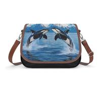 Animal Orcas Iceberg Crossbody Bags for Women Leather Tote Bag Travel Purse Shoulder Bag for Work Shopping