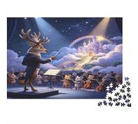 Animal Orchestra 1000 Piece Jigsaw Puzzle for Adults Paper Dreamy Night Scene Relaxation Focus Decoration 70x50cm/1000pcs