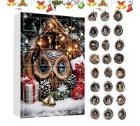 Animal Ornament Advent - 2D Acrylic Countdown Calendar For 24 Days Christmas Fun, Fun Tree Hole Design, Reusable Seasonal Decor, Premium Festive Accessory, Pendants Calendar For Kids Boys Girls