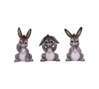 Nemesis Now Three Wise Donkeys 11cm, Resin, Grey, Donkey Figurine Trio, Animal Merchandise, Cast in the Finest Resin, Hand-Painted