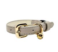 Animal Outfitters UK Boutique Faux Leather | Breakaway | Cat Collar | Adjustable Cat Collar | Cute (Stone Grey and Gold Bell) | Cat collars | Kitten Collar | Cat collar with bell | Quick Release |