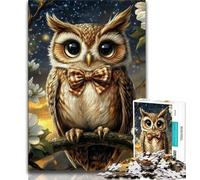 Animal Owl 1000 Piece Jigsaw Puzzles for Adults & Teens,Family Game Stress Reliever Difficult Challenge Artists Collection,Fine Art 38x26cm
