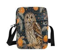 Animal Owl Chinese Elaborate Style Painting messenger bag for women men's shoulder bag Cross Body Purse Adjustable Strap for business work