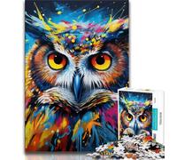 Animal Owl JigsawPuzzle 1000 Pieces for Teenagers,Brain Teaser Game Wall Decoration Unique Birthday And Xmas Gifts (50x75cm)