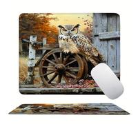 Animal Owl Mouse Mat 20 x 15 cm Ultra Thin, with Stitched Edges Office Mouse Pad, Non-Slip Rubber Base, Waterproof & Washable, Home Desk Accessories, Aesthetic with Design Mousepad 200x150mm s0z-425