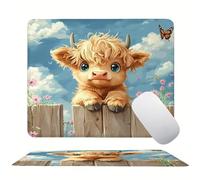 Animal Ox Mouse Mat 20 x 15 cm Ultra Thin, with Stitched Edges Office Mouse Pad, Non-Slip Rubber Base, Waterproof & Washable, Home Desk Accessories, Aesthetic with Design Mousepad 200x150mm s0z-91