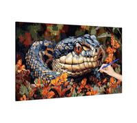 Animal Paint by Numbers for Adults Beginner, DIY Adult Paint by Numbers Snake, Painting by Number on Canvas, Oil Painting Arts and Crafts for Room Decor, Gifts for Women, Without Frame 220x100cm C-27