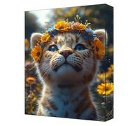 Animal Paint by Numbers for Adults Beginner Kit, 5D DIY Premium leopard Paint by Numbers with Acrylic Paints and Brushes, Home Wall Art Decor, Perfect Gifts for Christmas, 90x120cm Without Frame G-55