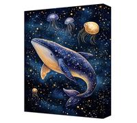 Animal Paint by Numbers for Adults Beginner Kit, 5D DIY Premium whale Paint by Numbers with Acrylic Paints and Brushes, Home Wall Art Decor, Perfect Gifts for Christmas, 70x95cm Without Frame G-109