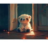 Animal Paint by Numbers for Adults Beginner with Frame, Little Bear Painting by Numbers for Children, DIY Acrylic Oil Painting Number Kits Art Crafts, for Room Wall Decor Gifts 30x40 cm Q-9703