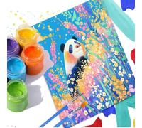 Animal Paint by Numbers for Adults Beginners, Panda Paint by Numbers Kits with Brushes, DIY Watercolor Acrylic Oil Paintings Arts and Crafts Hobbies for Women Gifts, No Framed, Wall Art 8x8 Inch d194