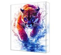 Animal Paint by Numbers for Adults, Complete DIY leopard Paint by Numbers kits, 24x32in Coloured Canvas with Acrylic Paints and Brushes, for Beginners Adults, Gifts for Home Decor, Frameless G-60
