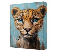 Animal Paint by Numbers for Adults, Complete DIY leopard Paint by Numbers kits, 32x44in Coloured Canvas with Acrylic Paints and Brushes, for Beginners Adults, Gifts for Home Decor, Frameless G-54