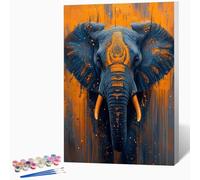 Animal Paint by Numbers for Adults Elephant Paint by Numbers Kits, Hobbies for Adults Women, DIY Acrylic Pigment Color Oil Drawing Kits Wall Art for Living Room Decor 8x12in (Without Frame) -LKF0765G1