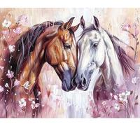 Animal Paint by Numbers for Adults, Horse Paint by Numbers Kits with Acrylic Paints and Brushes, Without Frame DIY Digital Painting for Beginner, 20x28in Color Oil Painting for Home Wall Decor x-z47