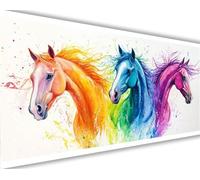 Animal Paint by Numbers for Adults,Horse Painting by Numbers Kits Children or Beginner, DIY Canvas Adult Crafts Oil Painting with Paint Brushes Acrylic Drawing Paintwork 50x100 cm Without Frame L1269
