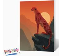 Animal Paint by Numbers for Adults, Leopard Adult Paint by Numbers Canvas Kits, Hobbies for Adults Women, DIY Color Oil Painting Acrylic Painting for Beginners, Gifts, Room Decor 24"x32" -WX251038